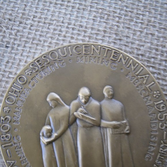 Vintage 1953 Ohio Sesquicentennial Bronze Medal - Picture 16 of 16
